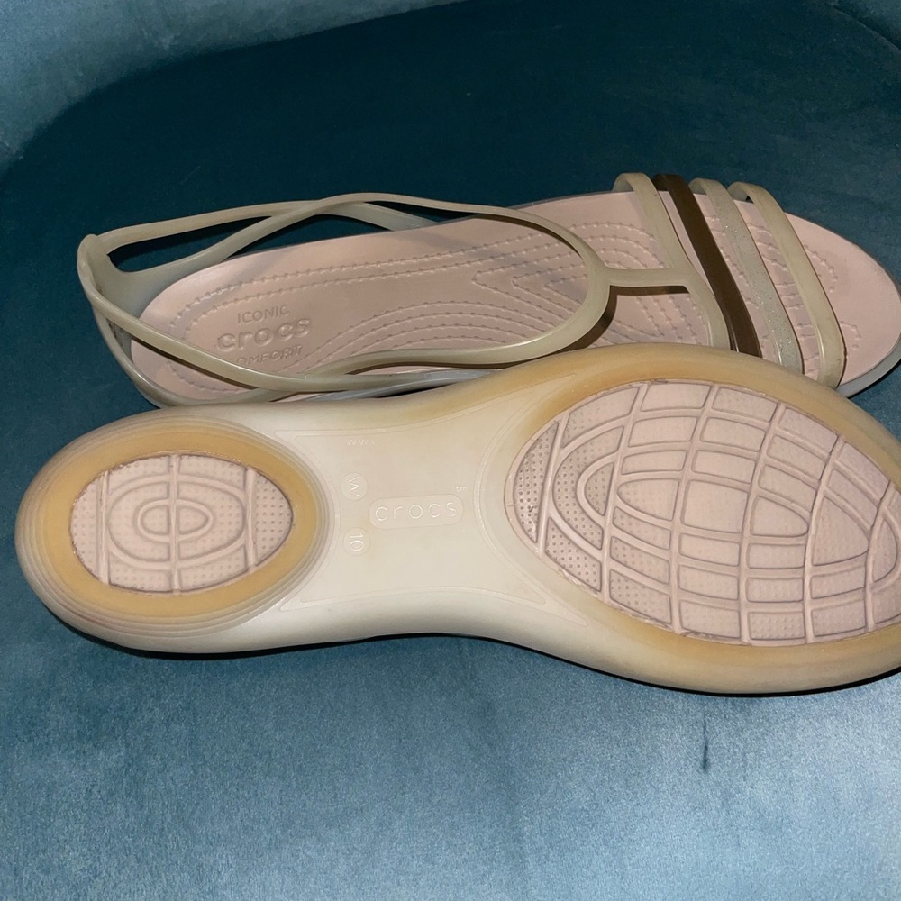 CROCS Beige and Brown Women's Sandals - Picture 3 of 4